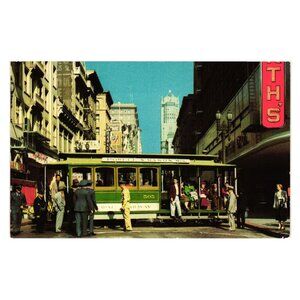 Cable Car Turntable San Francisco California Postcard Selithco Color Vintage